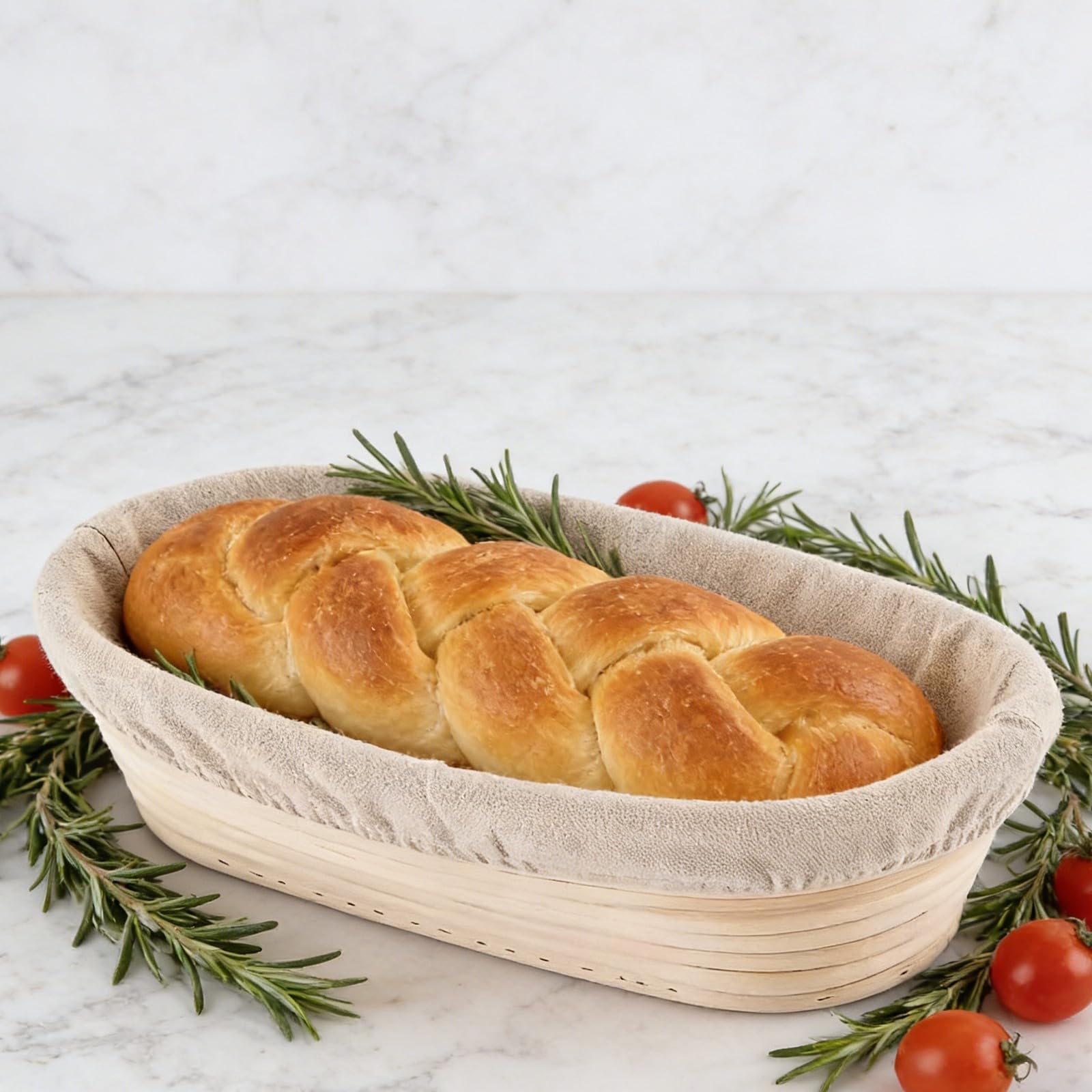 Ovale Brotgärhalter mit Leineneinlagen für Sauerteig-Backen, perfekte Form und Textur, 2 Stück