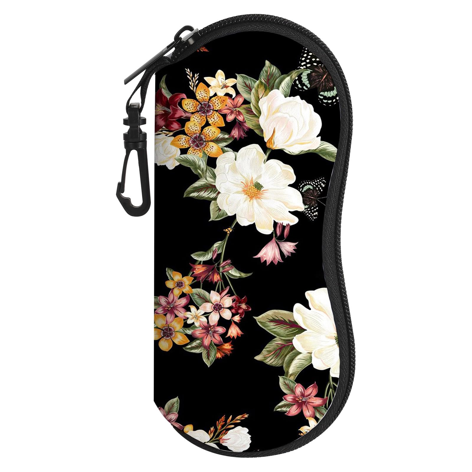 Sunglasses Soft Case, Cute Ultra Light Portable Neoprene Zipper Eyeglass Glasses Case with Belt Clip for Men Women