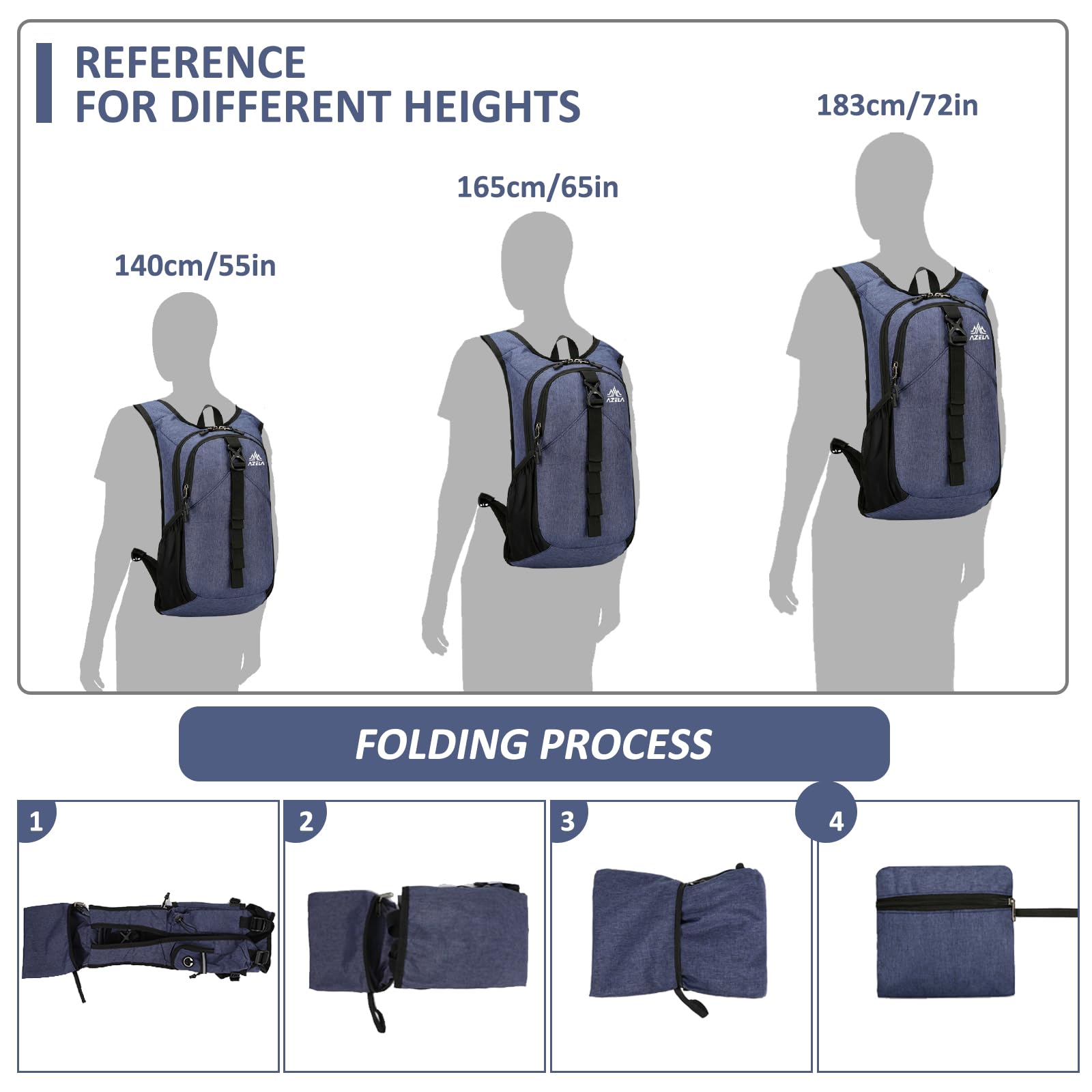 Mochila plegable gris ultraligera de 15 l, impermeable, mochila de viaje, mochila de senderismo para trekking, negocios, viajes cortos al aire libre, hombre y mujer