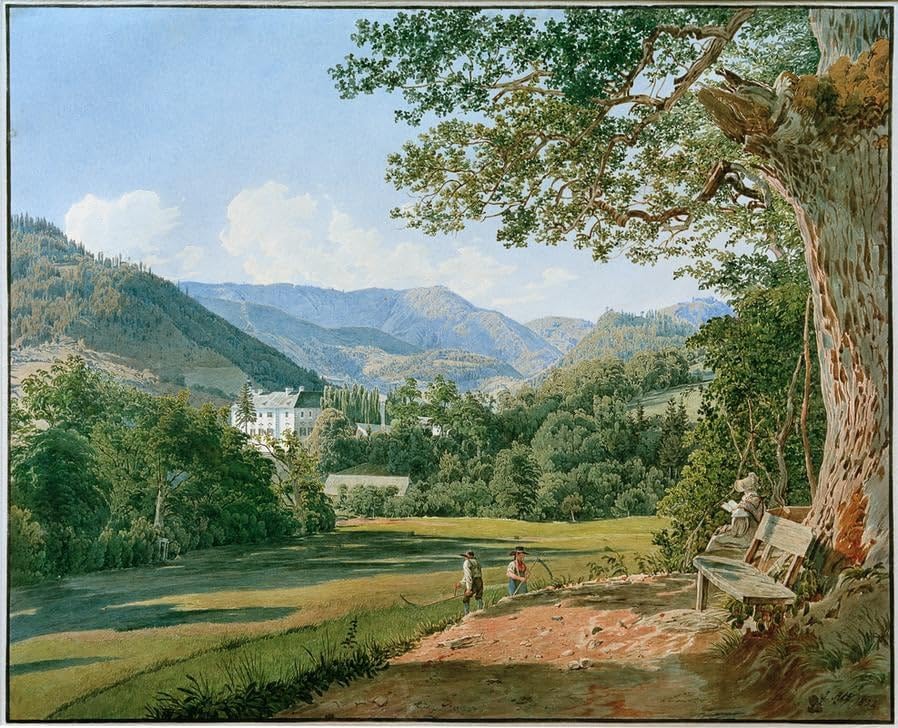 Tableau Toile Vue du château Striebar Jakob Alt SERENDIPITP 60x90cm