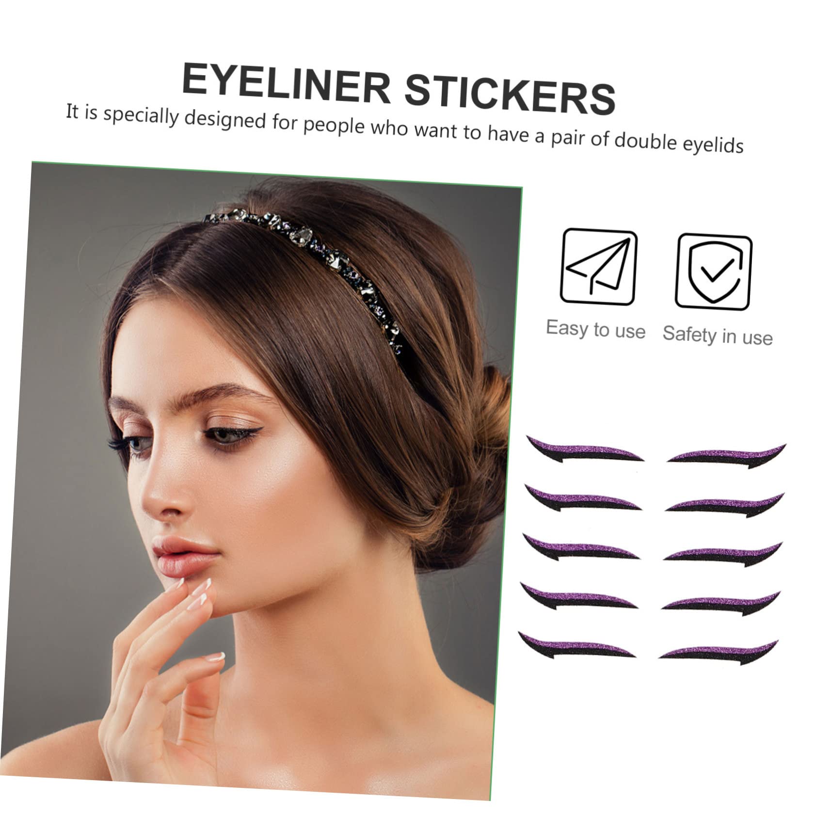 Healvian 3 Juegos De Pegatinas Reutilizables Para Delineador De Ojos Tiras Dobles Autoadhesivas Para Maquillaje Rápido Moda Hogar Viajes 40 Pares X 3