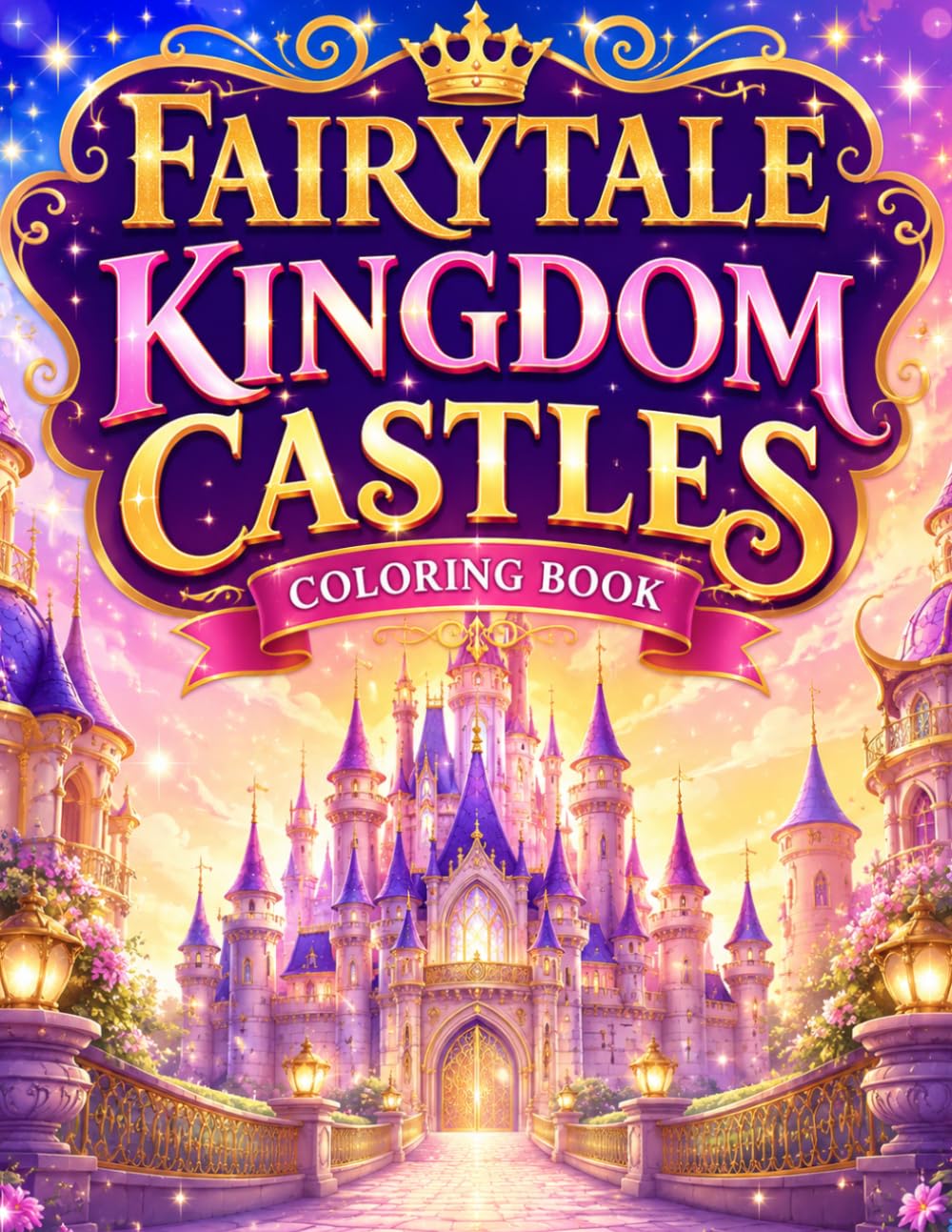 Fairytale Kingdom Castles Coloring Book: 50 Magical Fantasy Castles, Enchanted Palaces, Flower Castles, Mushroom Kingdoms, Pumpkin Towers, Secret ... Relaxation, Stress Relief and Creative Escape