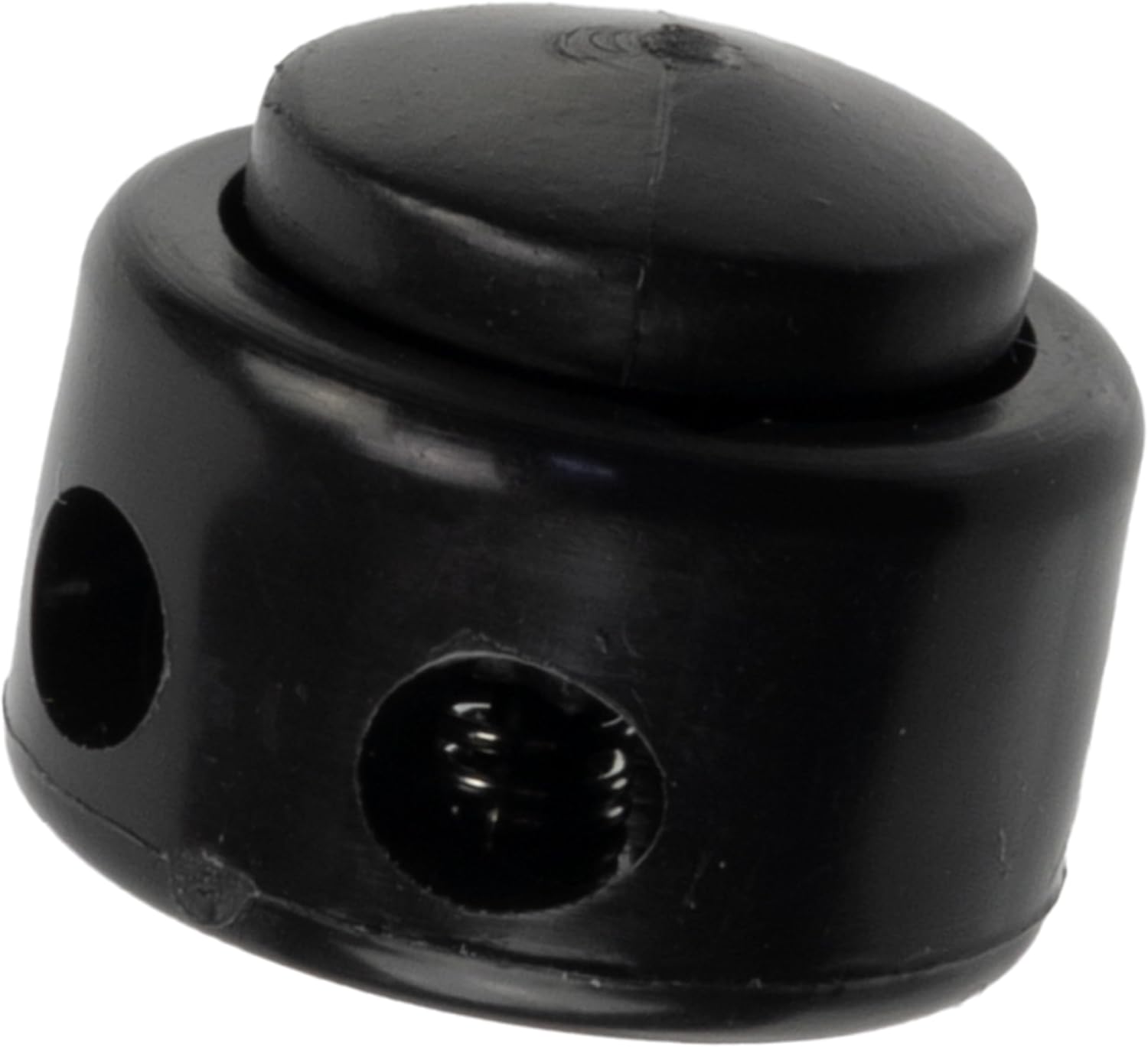 AERZETIX - Set of 12 round cord locks with 2 holes and spring - openings 4 mm - made of plastic - colour black - adjustment of laces clothing accessories