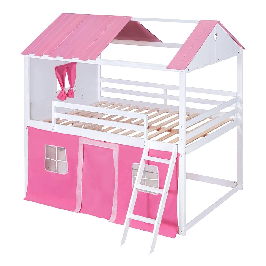 PINK HOUSE - violet様 お取り置き Amazon.com: Harper & Bright Designs House Twin Loft Bunk Bed