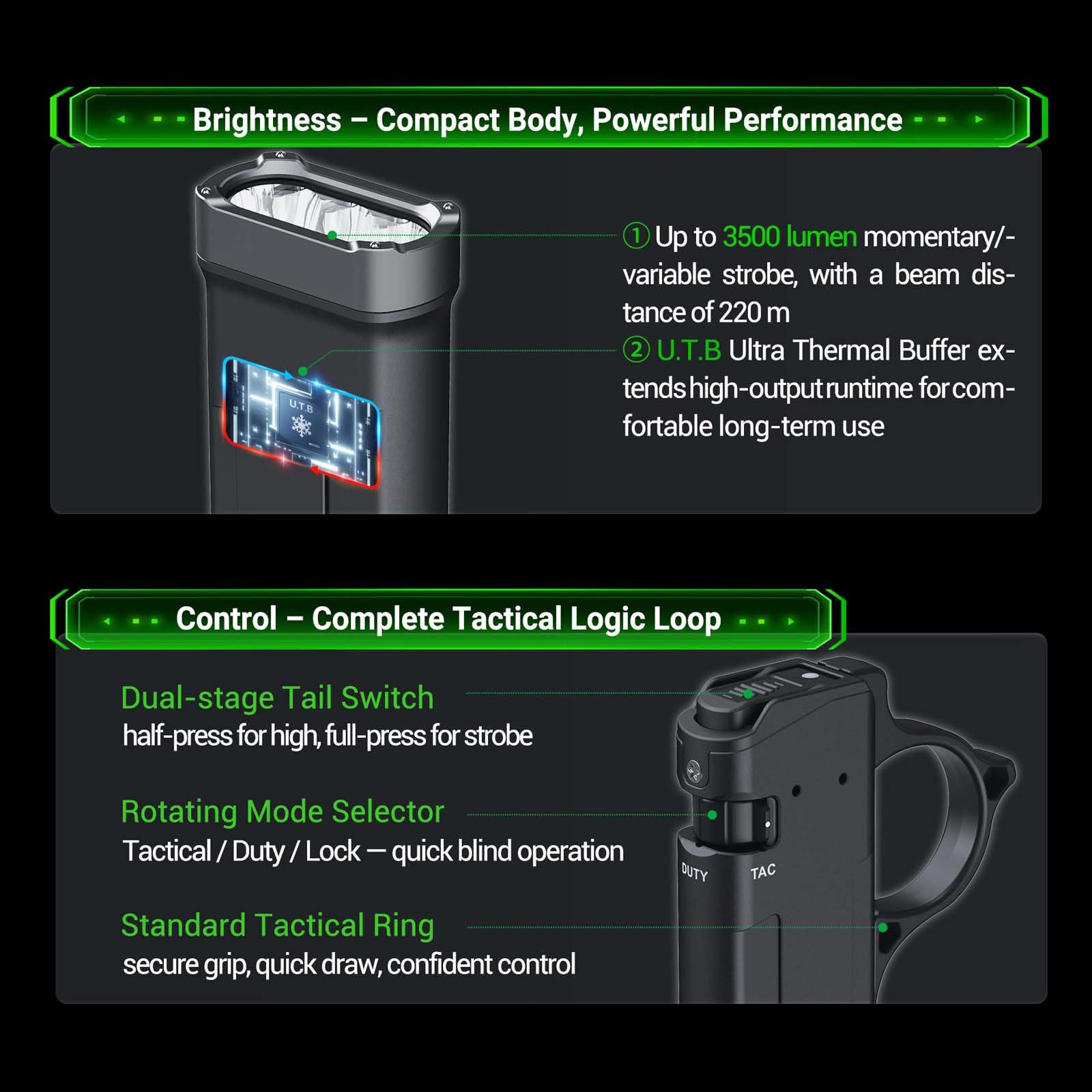 Amazon.co.jp: NEXTORCH TA70 EDC タクティカル懐中電灯 フラット懐中