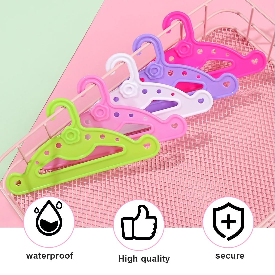 Appendiabiti per Bambole Accessori Appendini Grucce alla Moda per 11.5 Pollici 28-30 CM Bambola, 10 pezzo