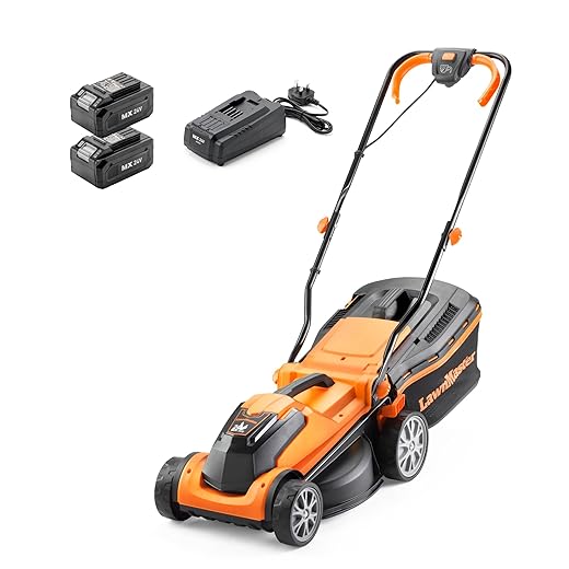 LawnMaster MX 24V 34cm Mower with 2 Batteries
