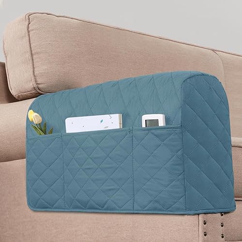 Miniatura 7 de Paquete de 2 fundas resistentes al agua para reposabrazos para sillas y sofás, fundas para reposabrazos de sofá con 3 bolsillos para teléfono, sofá,