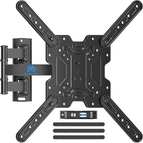 Mounting Dream UL Listed TV Wall Mount for Most 26-60 Inch TV Full Motion | Corner TV Mount Design, Articulating Wall Mount TV Bracket Swivel and Tilt, Single Stud Max VESA 400x400mm, Up to 77LBS