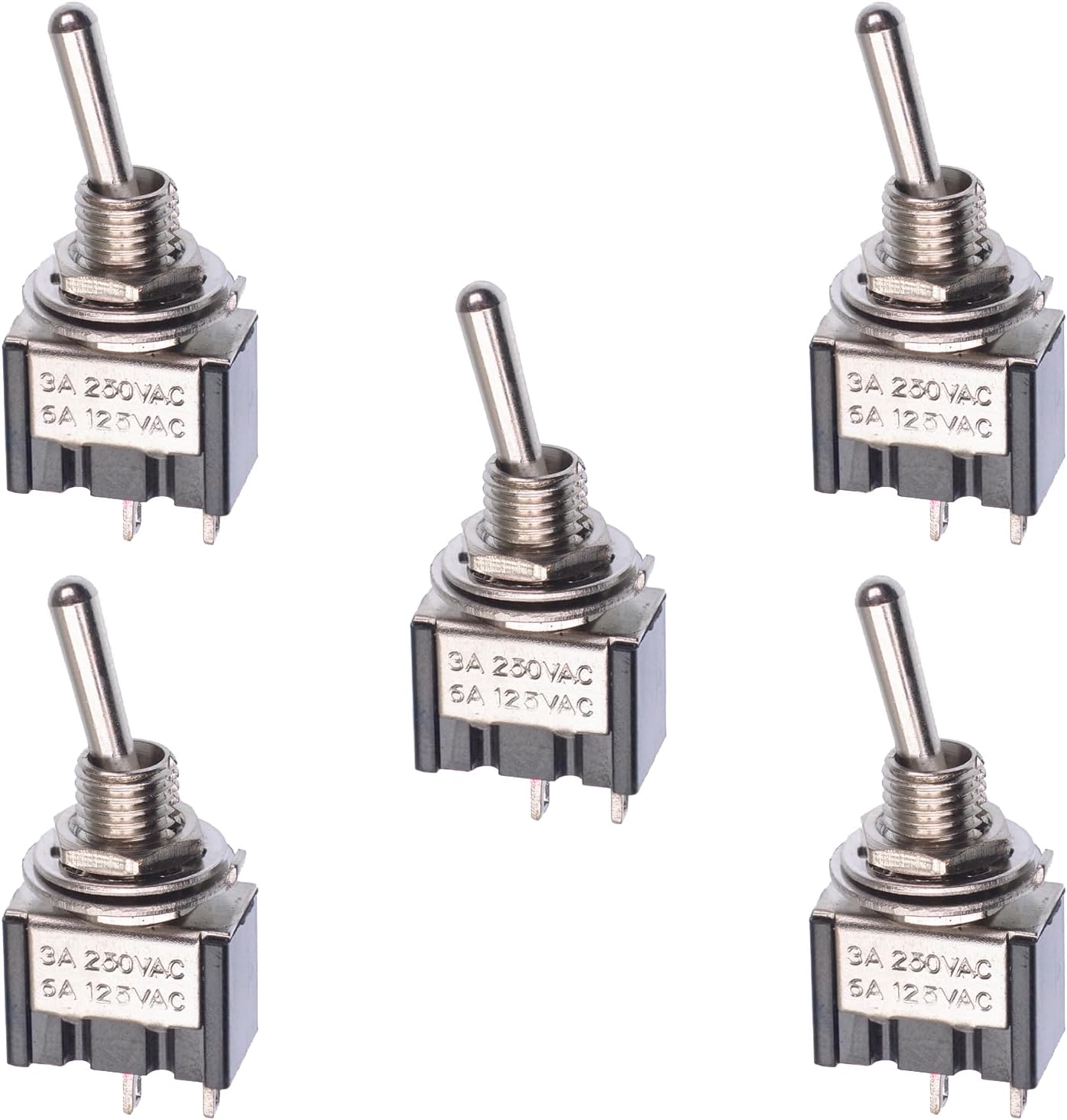 5 x On/Off Mini Small Toggle Switch Miniature SPST (Pack of 5)