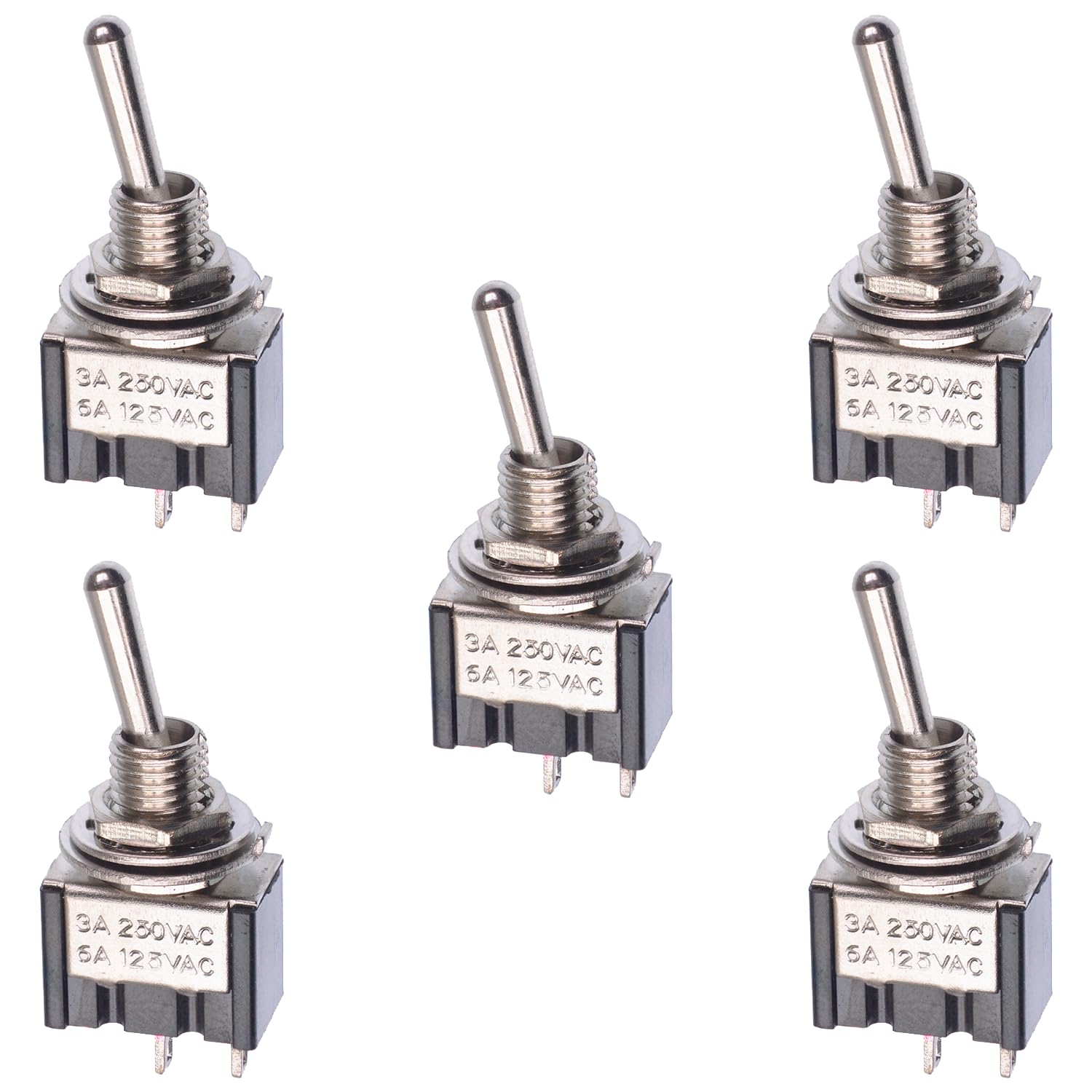 5 x On/Off Mini Small Toggle Switch Miniature SPST (Pack of 5)