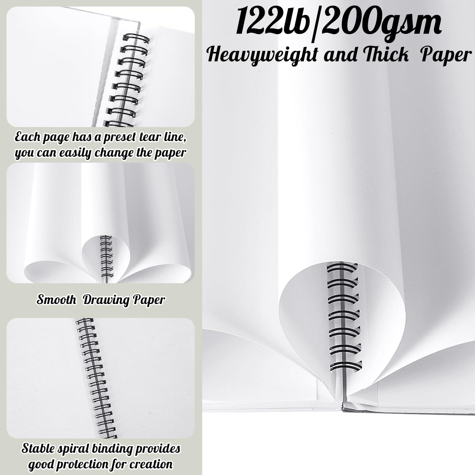 122lb/200gsm Marker Paper Pad, 7.6×10in Double Sided Bleedproof Marker Sketchbook, 30 Sheets Art Paper Sketch Pad - Image 4