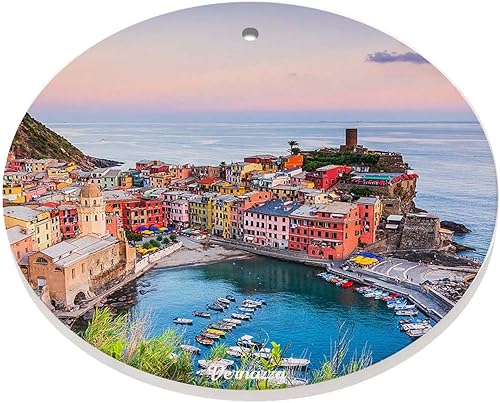 Miniatura 4 de Adorno de Italia, adorno de Navidad, adornos para árbol de Navidad, adecuado para el hogar, decoraciones de fiesta, pueblo de Vernazza