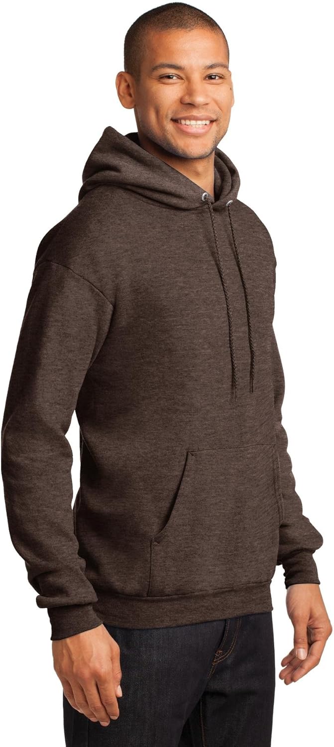 Port & Co ™ Core Fleece Pullover Hooded Sweatshirt. PC78H - [Heather Dark Chocolate Brown]