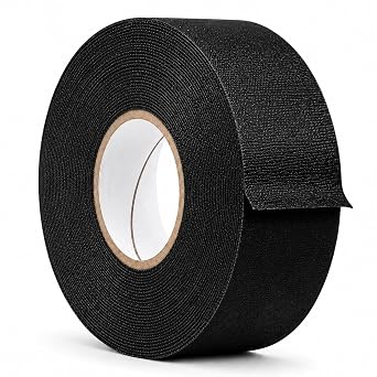 GGR Supplies CFT-15 Black Cotton Cloth Friction Tape, 1.5 Inch x 60 Feet | High-Grip Electrical Wire Harness Tape with Non-Corrosive Rubber Resin Adhesive for Wrapping, Bundling and Electrical Repairs