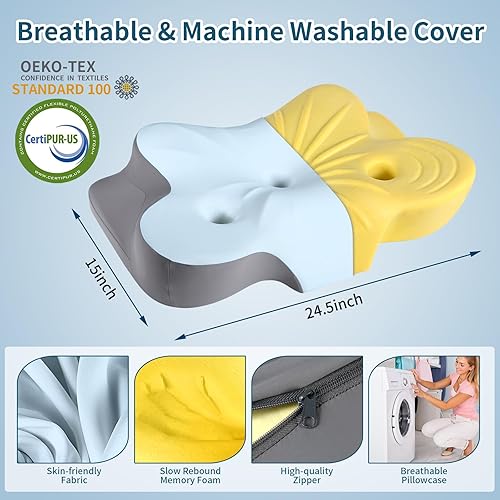 Miniatura 2 de Almohada cervical para el cuello para aliviar el dolor, almohadas ergonómicas de espuma viscoelástica para dormir, almohada de contorno de doble
