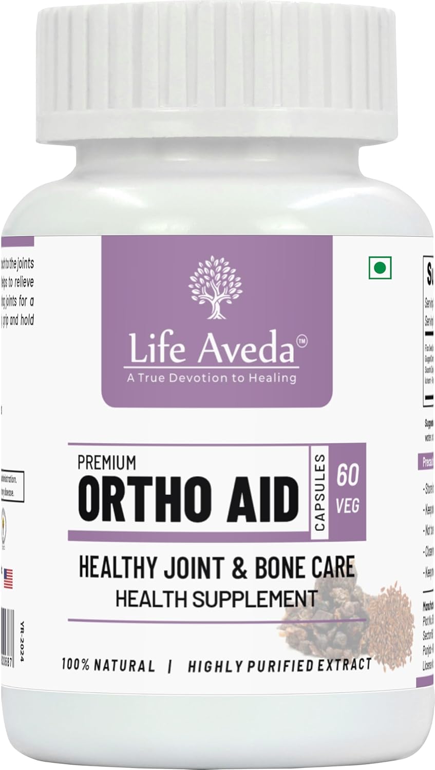Life Aveda Ortho Aid (60 Veg Capsules), ISO Certified 100% Natural Health Joint & Bone Care With No Side Effects, Highly Purified Extracts(60 Count) Life Aveda Ortho Aid (60 Veg Capsules), ISO Certified 100% Natural Health Joint & Bone Care With No Side Effects, Highly Purified Extracts(60 Count)
