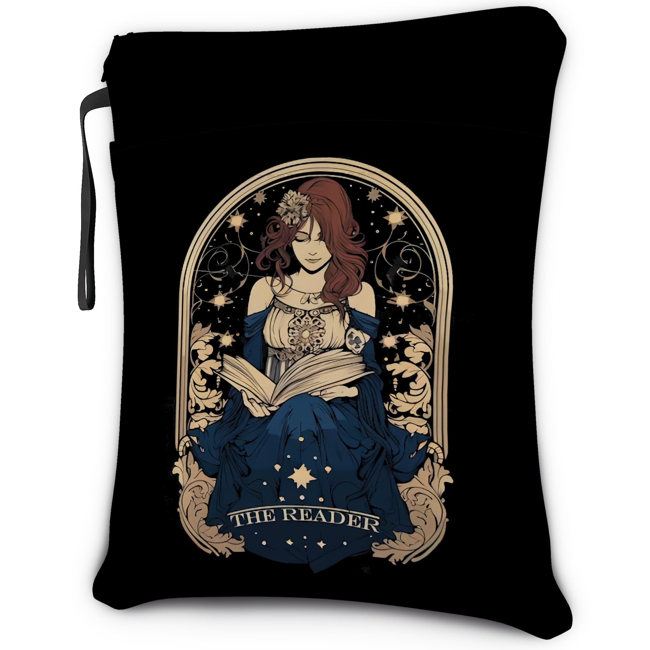 Tarot Book Sleeve with Zipper, Born to Read to Work, Book Lover Gift for Teen Women Girl, 90s Retro