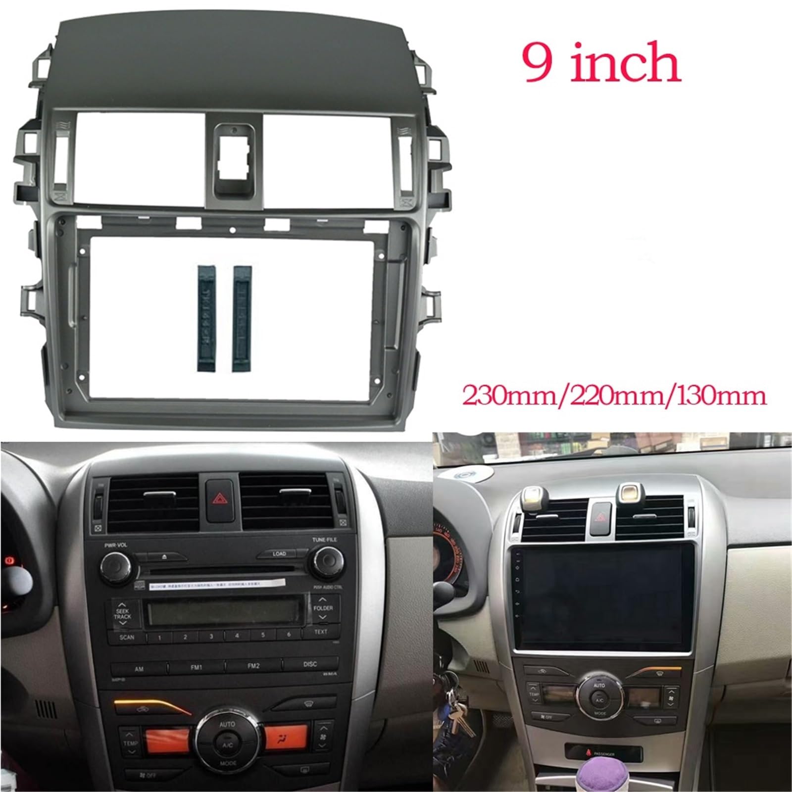 Para Toyota Para Corolla 2009-2013 Instalación Panel Embellecedor Radio