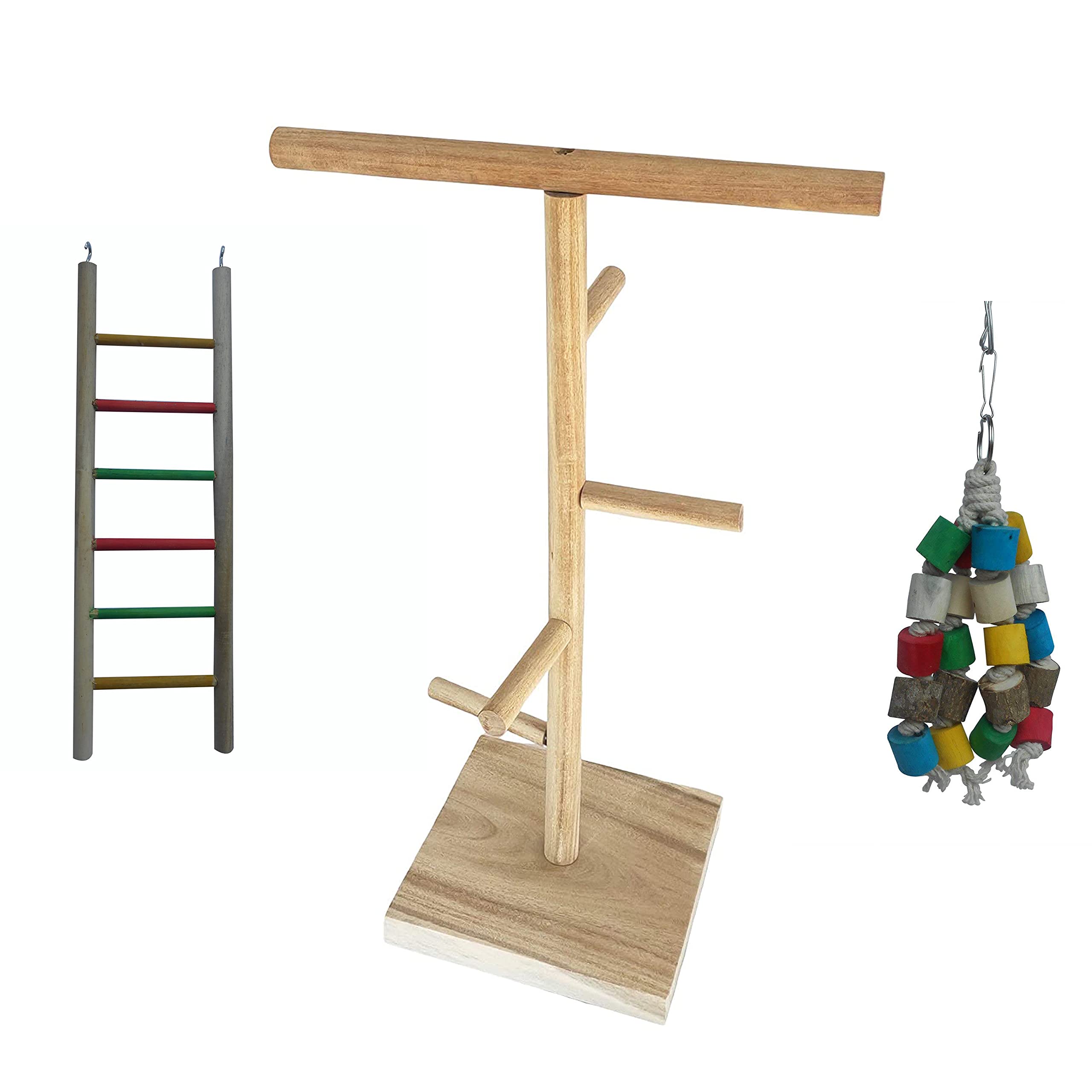 KSK Bird Perches Stand Toy, Parrot Swing Climbing Ladder Toys, Birdcage Top Play Gyms Playground Stands Wooden Perch for Parakeet, Cockatiel, Lovebirds, Conure and Finches (B098JJD4CN) Amazon Price History, Amazon Price Tracker