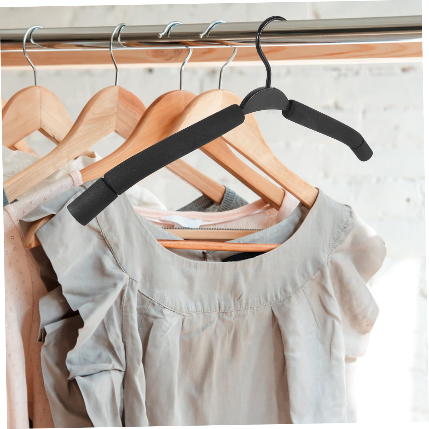 Levemolo Grucce per Pantaloni in Spugne Set 10 Pezzi Nero Finitura Fine e Superficie Liscia per Camera da Letto e Armadio