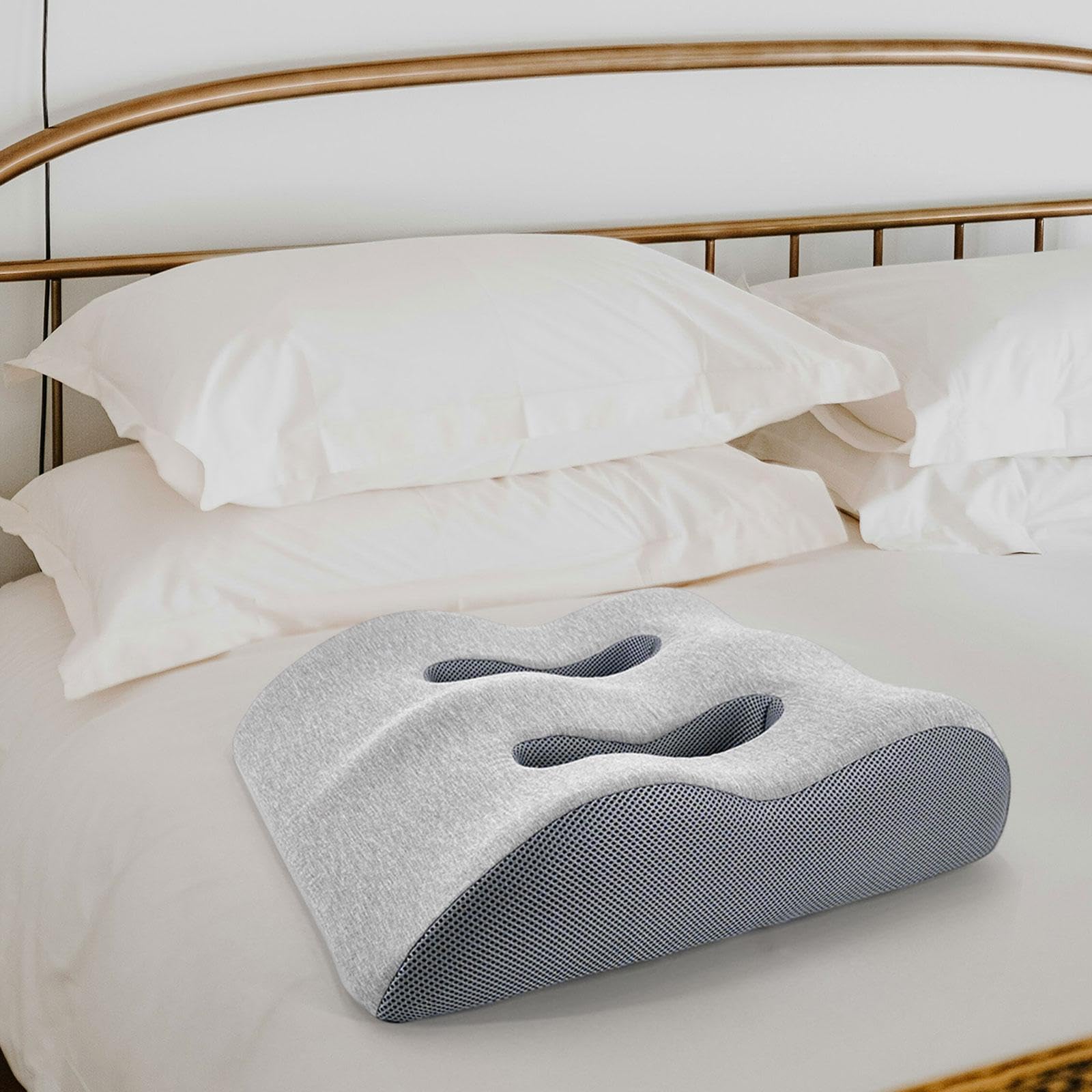 Cojín de Elevación de Piernas, Soporte Ergonómico para El Nocturno, Gris Claro, Individual