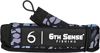 6th Sense ProSix Rod Sleeve – Hook-Resistant Neoprene Covers for Superior Durability, Color-Coded Rod Storage or Organization, Floating Material (Tropic Woods - Darkwater, Baitcasting)