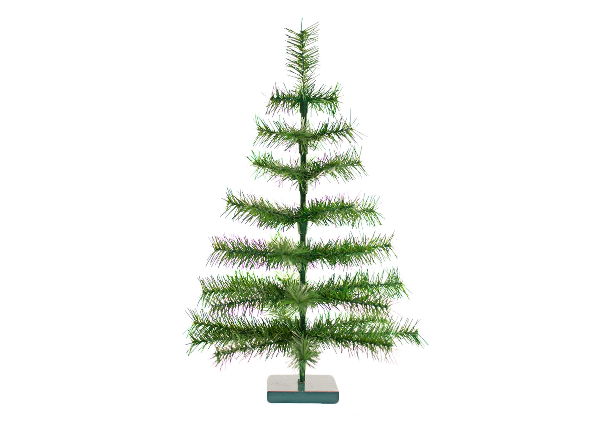 24" Alpine Green Christmas Tree Tinsel Tabletop Artificial Brush Indoor Outdoor Base Stand Included 2FT Tall (Alpine Green)