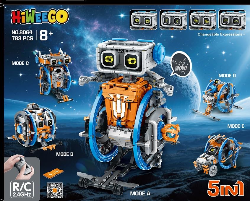 HiWEEGO RC Robot Toys with Changeable LED Eyes & Sound - Image 2