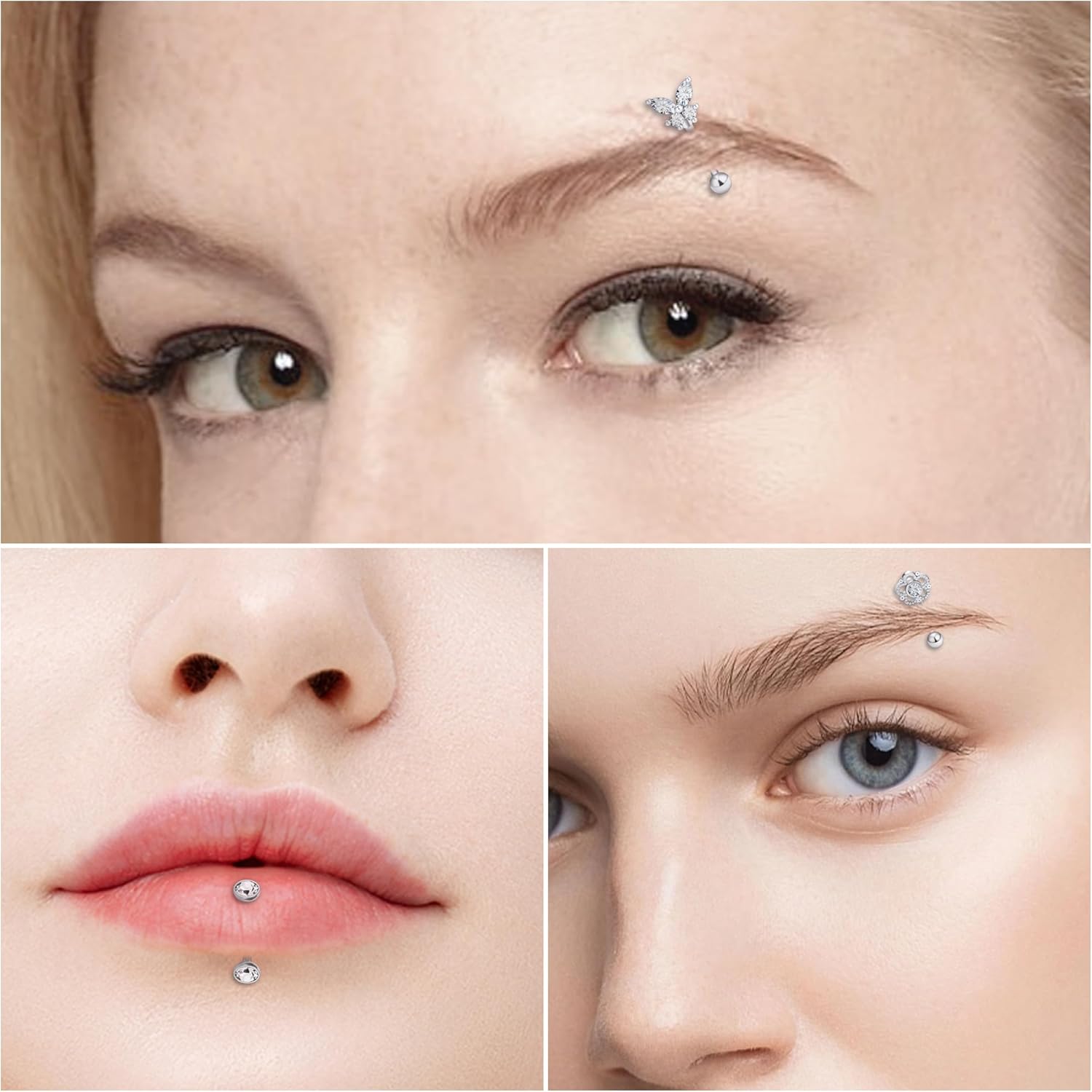 Vsnnsns Rook Daith Piercing Jewelry 16G Stainless Surgical Steel Curved Barbell Eyebrow Rings Vertical Labret Lip Piercing Jewelry Rook Daith Earrings for Women Men 6MM 8MM 10MM Hypoallergenic - Image 6