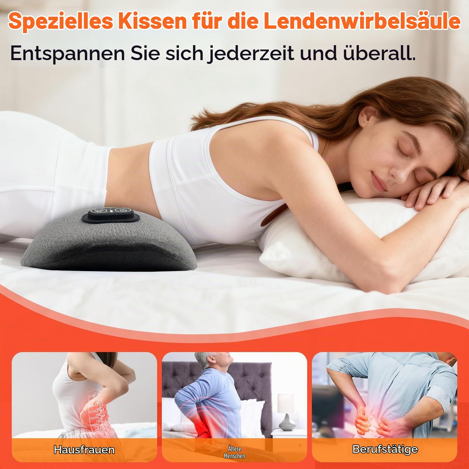 3 In 1 Rückenmassagegerät, Rückenmassagegerät with Traction, Vibration&Heat