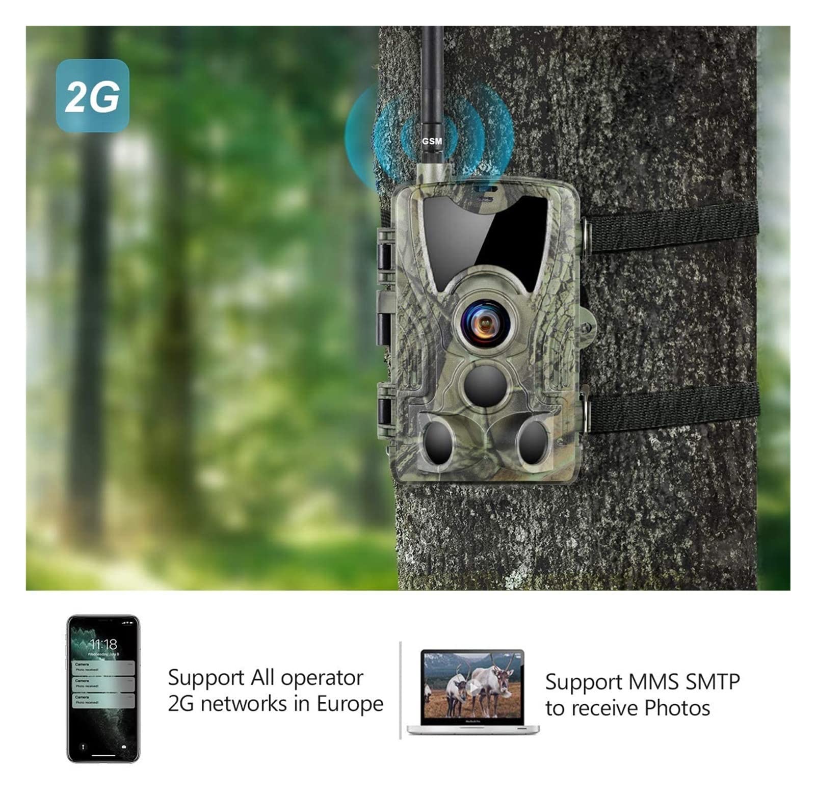 Pannello Solare 2G Trail Wildlife Camera 2 0MP 1080P Night Vision Cellular Mobile Cameras HC801M Solar Panel Charger(Solar Panel)