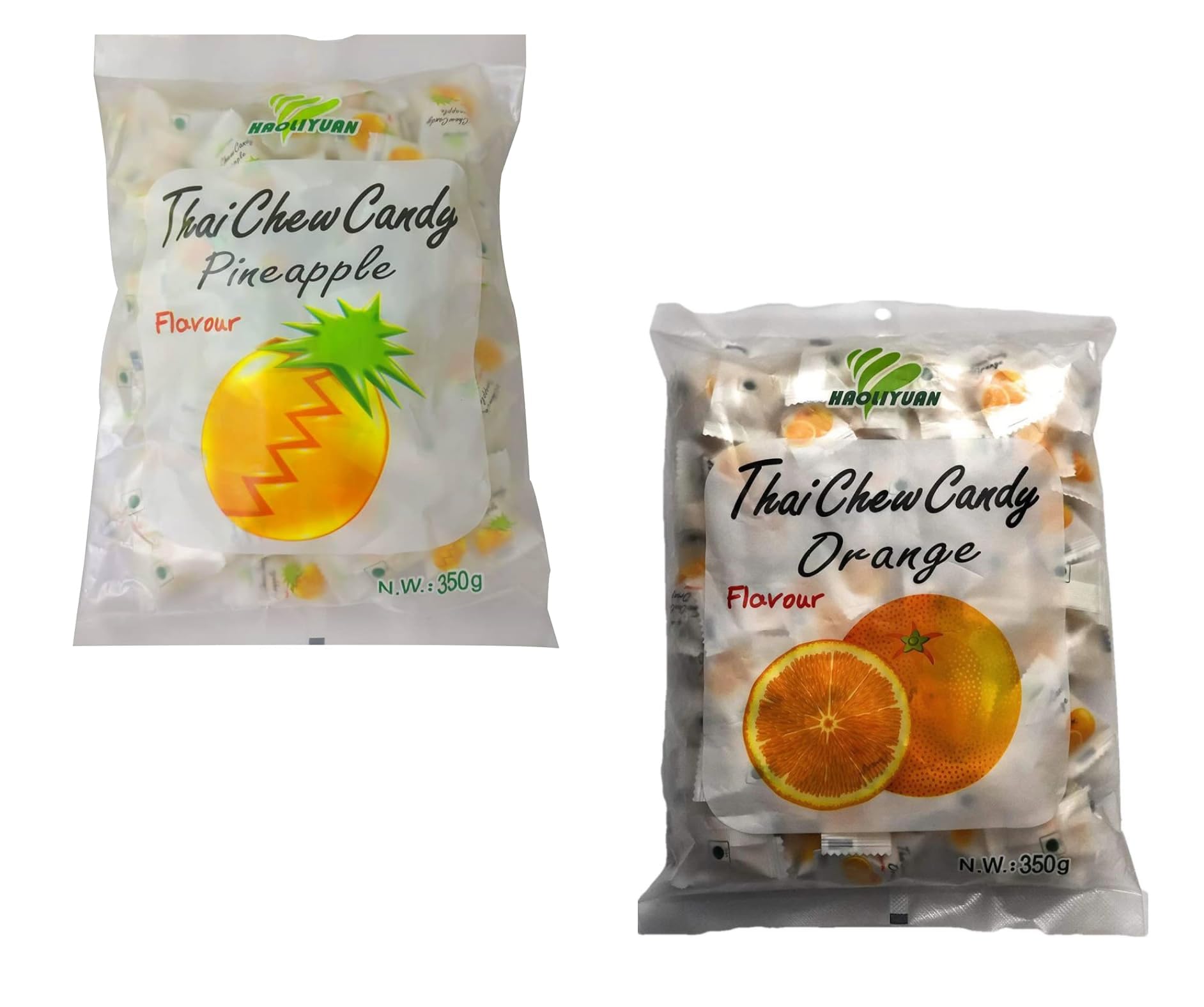 Haoliyuan Thai Chew Pineapple Candy and Thai Chew Orange Flavored Candy (2 x 350g) (B0D1N8PX4M) Amazon Price History, Amazon Price Tracker