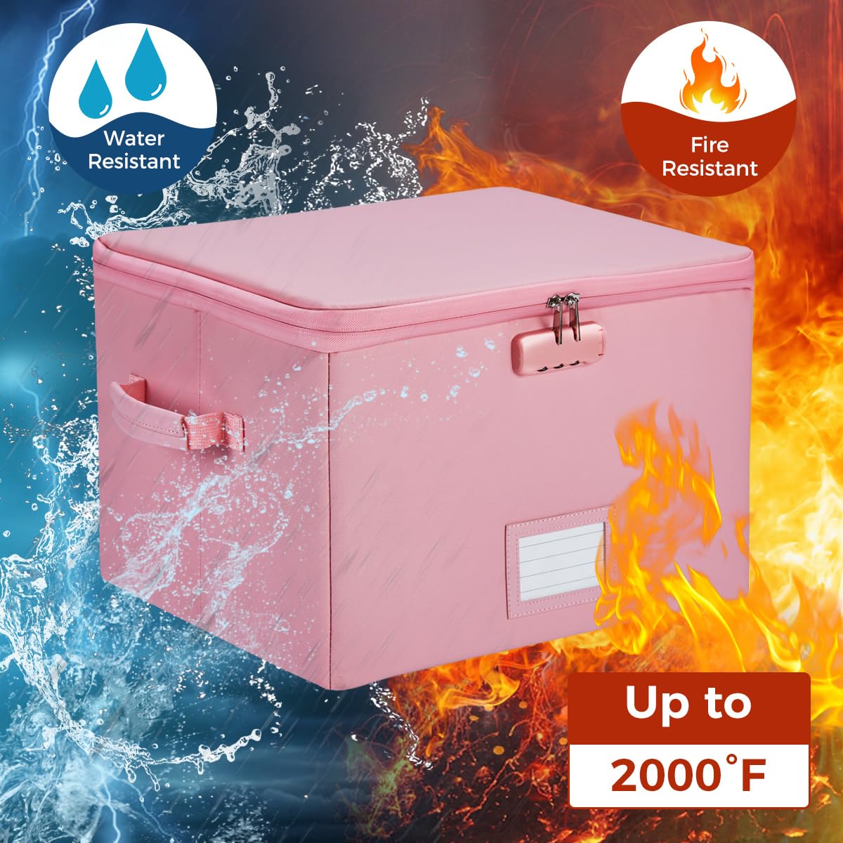 Fire Proof File Box Fireproof Document Box With Lock, Fireproof Water ...