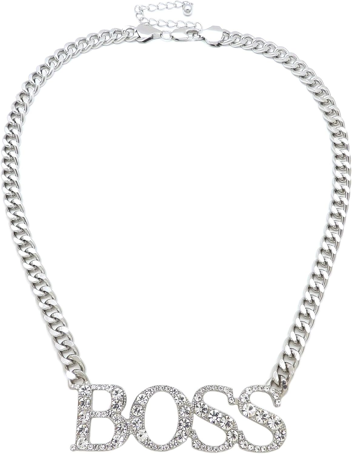 Fashion 21 Women's Statement BOSS Necklace & BOSS Pin Catch Bamboo Earring Set
