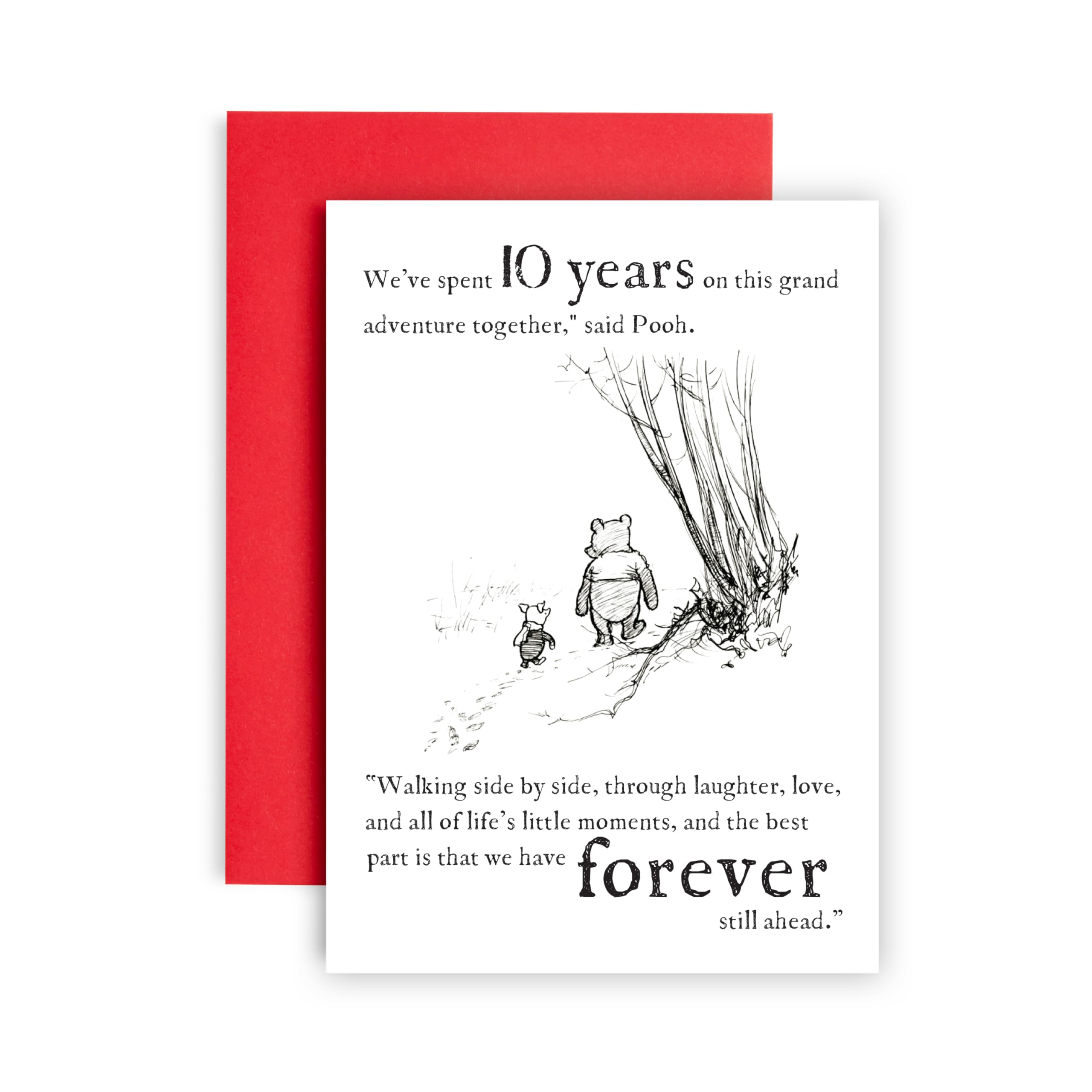 Biglietto Romantico Per 10° Anniversario, Con Scritta 'If I Live Longer, I Will Love You Sooner' (in Inglese). Include Busta, Adesivi E Foglio Guida. 120x170 Mm. Prodotto Nel Regno Unito. - 4