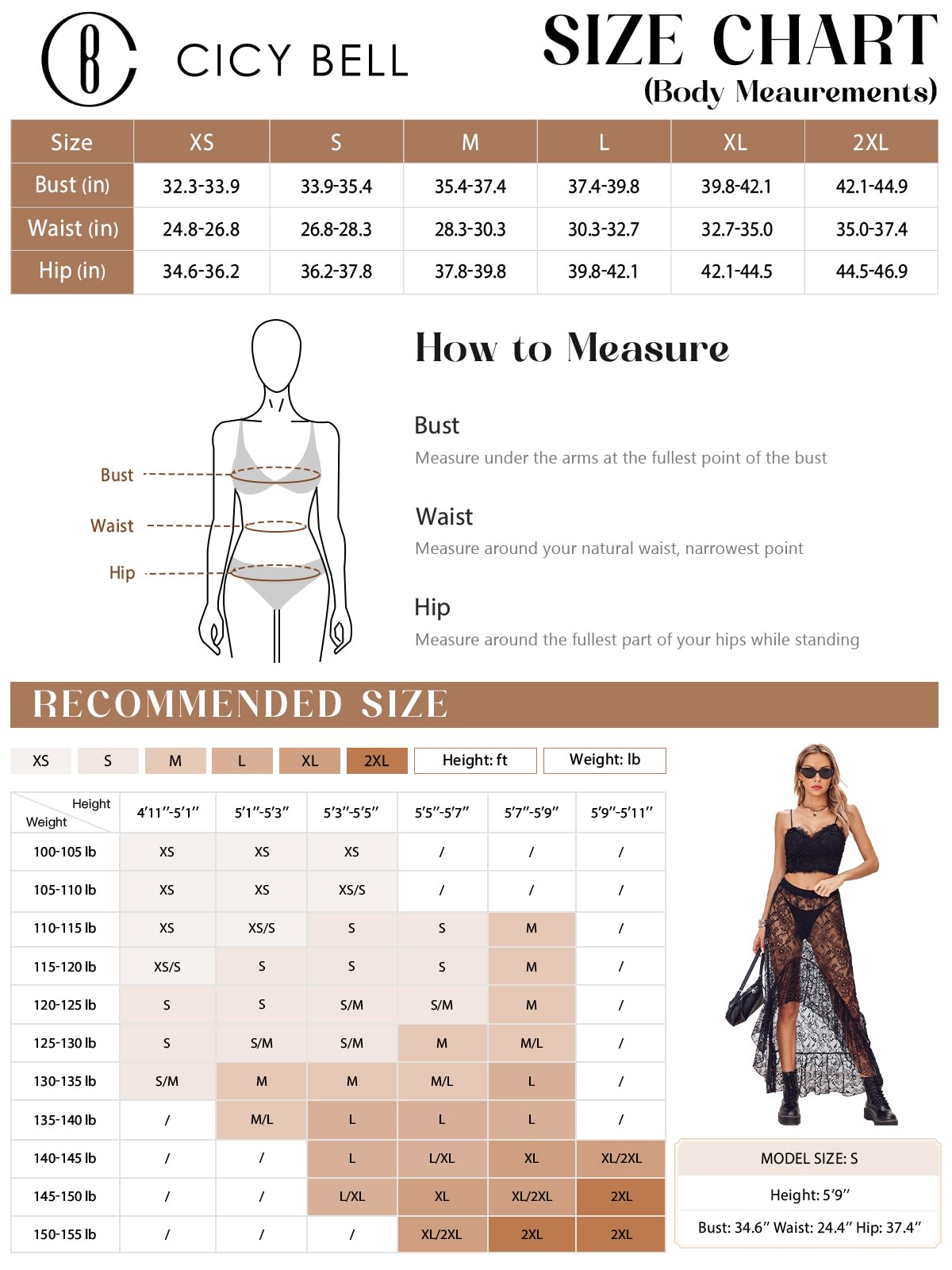 Cicy Bell Jupe longue d'été asymétrique en dentelle pour femme Y2K sexy