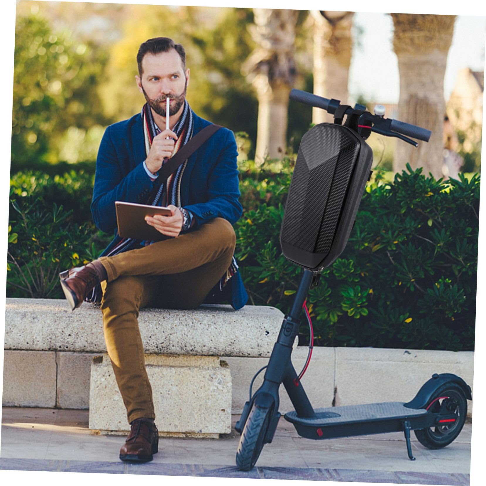ibasenice wasserdichte Lenkertasche für Elektroroller Praktische Aufbewahrungstasche für Handy Schlüssel und Kleine Utensilien Einfache Installation Langlebig für Fahrradzubehör