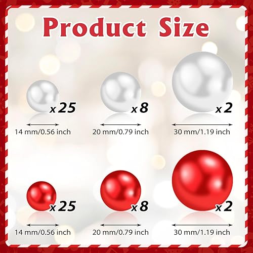 Miniatura 9 de NOTCHIS Relleno de jarrón de Navidad, cuentas flotantes, cuentas de perlas para decoraciones de Navidad en interiores, centros de mesa de velas