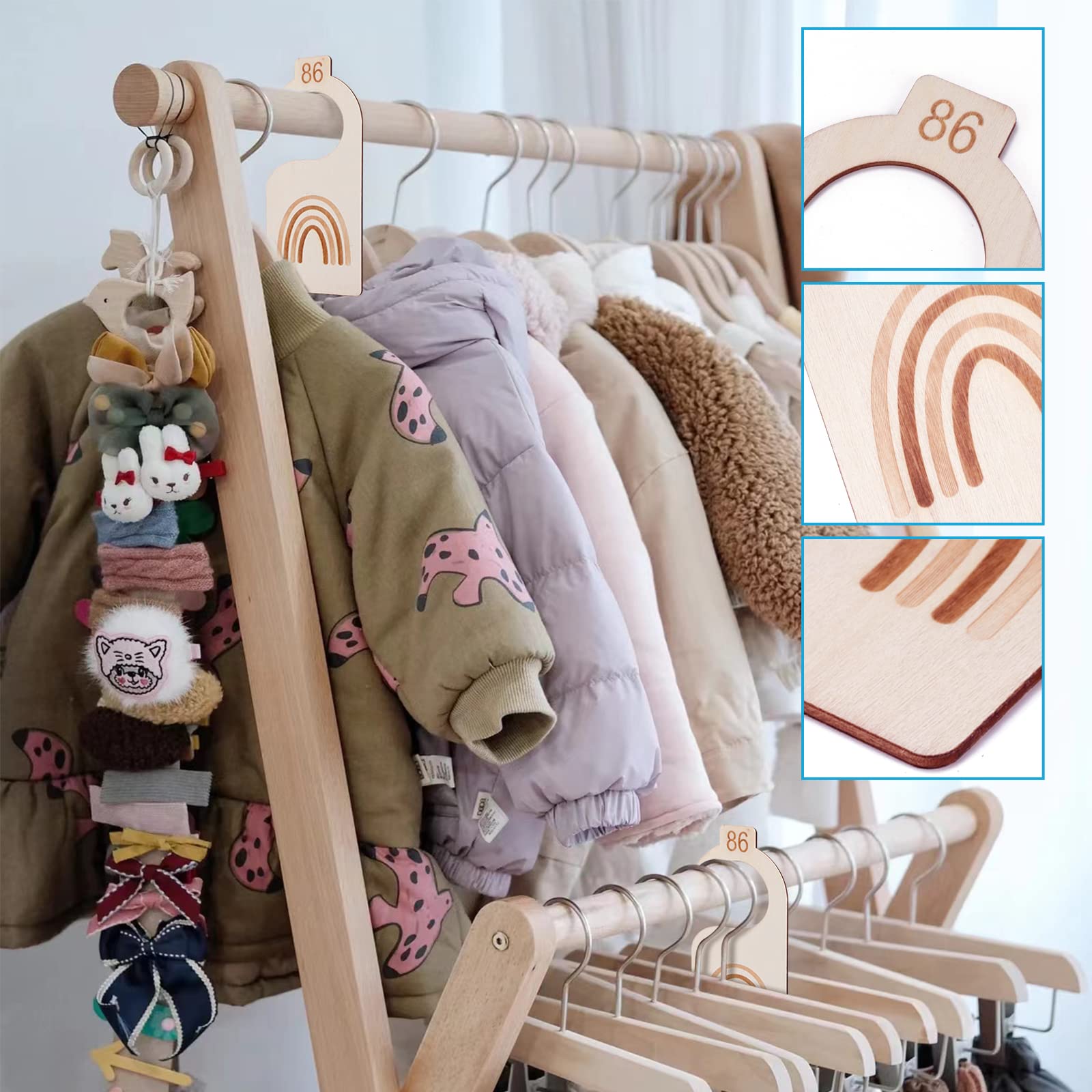 Divisori Per Armadio Bambini R HORSE – 8 Pezzi In Legno Doppia Faccia 0-24 Mesi - 4