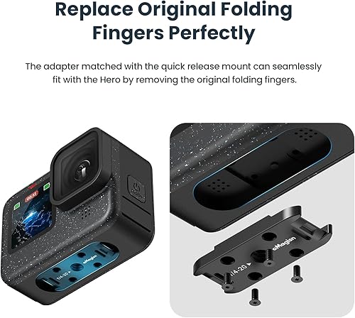 Miniatura 4 de Coyktonty Soporte magnéticoadaptador plegable para Gopro Hero 12 11 10 9 8 11 Mini MAX,Accesorios magnéticos montaje de cámara, adaptador de