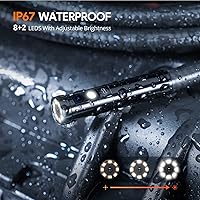 Vista 12 de Cámara endoscopio de triple lente con luz con cable semirrígido de 50 pies, cámara de inspección de alcantarillado DEPSTECH con pantalla IPS de 5