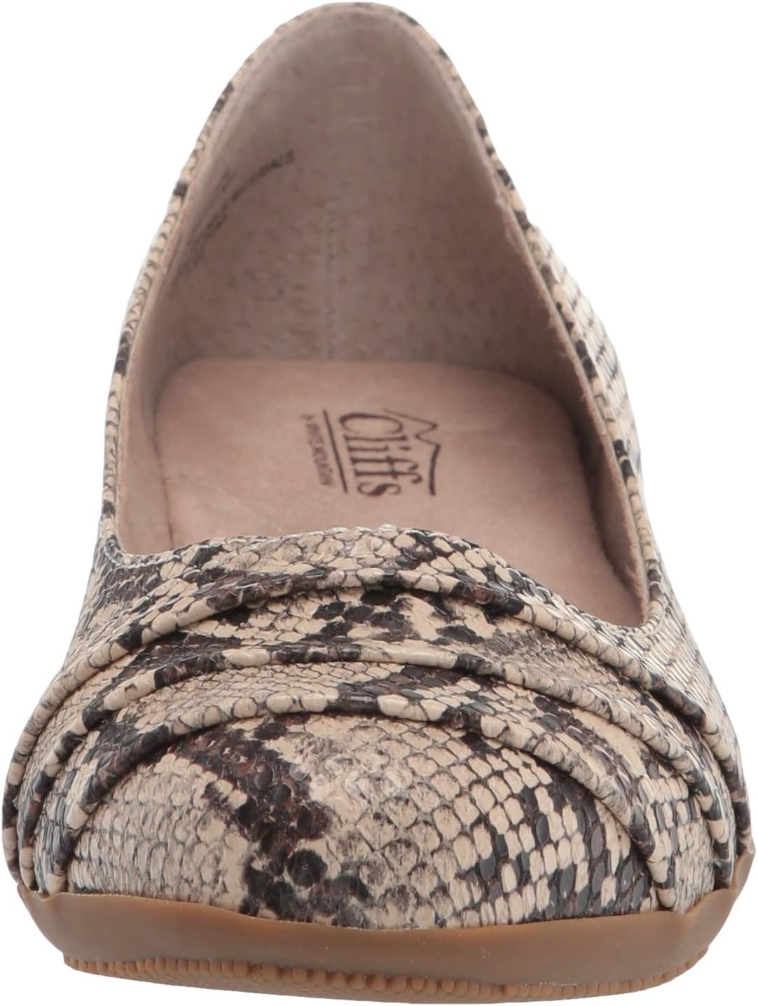 Cliffs by White Mountain Women's Clara Natural/Esprint Size 8.5 Ballet Flat