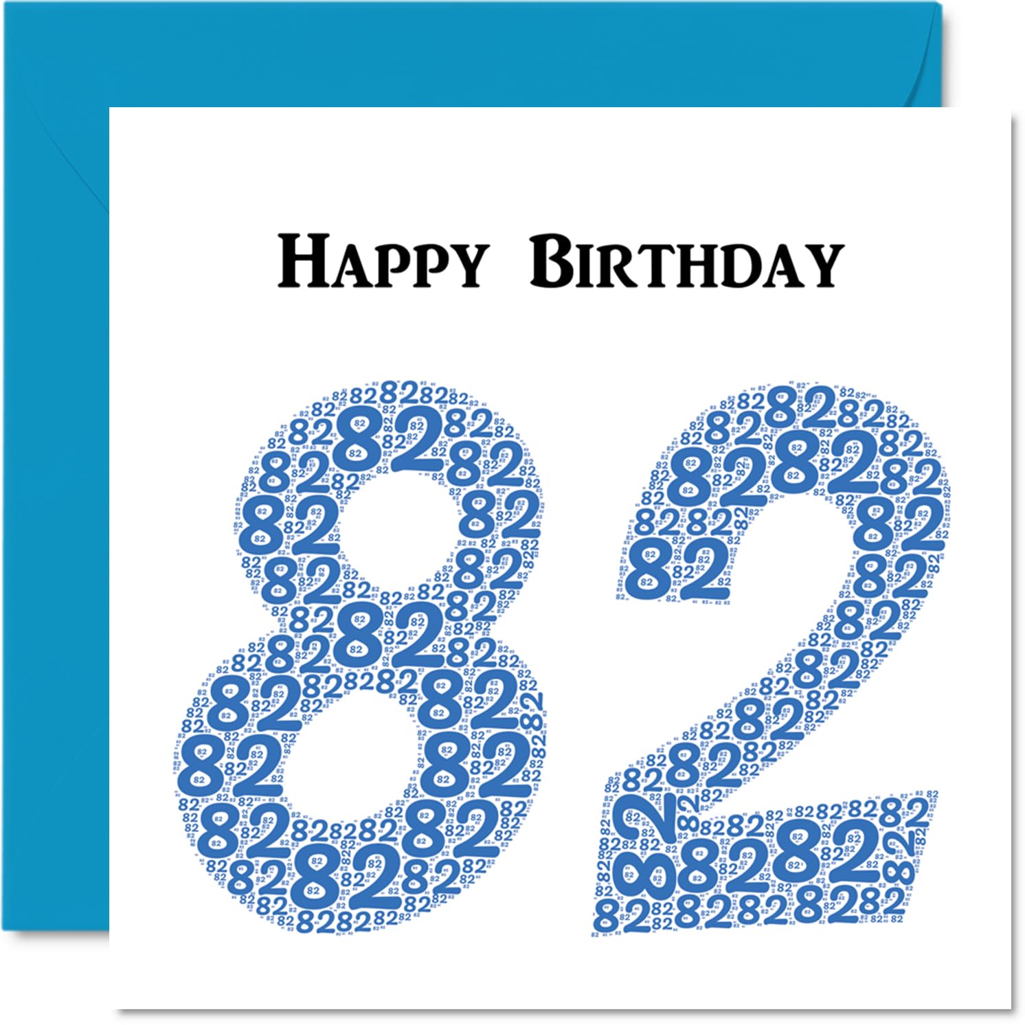 Fun 82nd Birthday Cards for Men - Shapecloud - Happy Birthday Card for Dad Mum Great Grandad Grandpa Nanny Grandma Gran Uncle Auntie, 145mm Greeting Cards, Fun Card