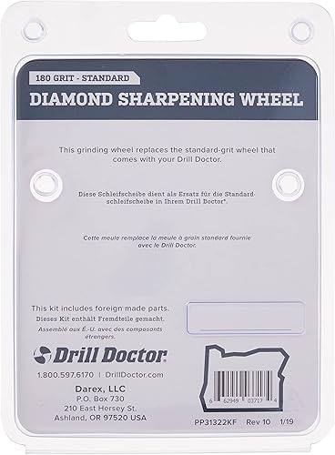 Miniatura 6 de Drill Doctor DA31320GF Rueda de repuesto de diamante de grano 180 para 350X, XP, 500X y 750X