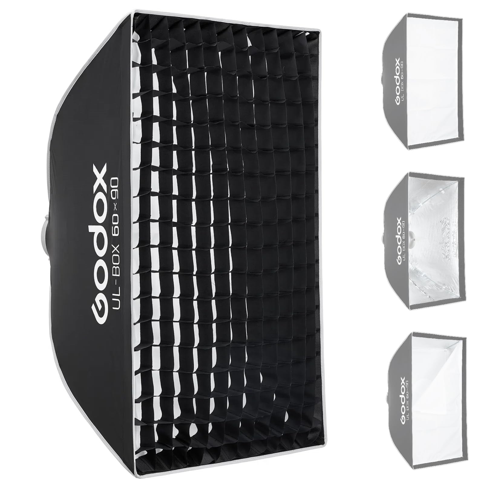 Godox 24”x35” Strip Softbox with Bowens Mount, UL-BOX-60x90 Folding Quick Release Rectangular Softbox Foldable Soft Box with Grid, Diffuser for Godox