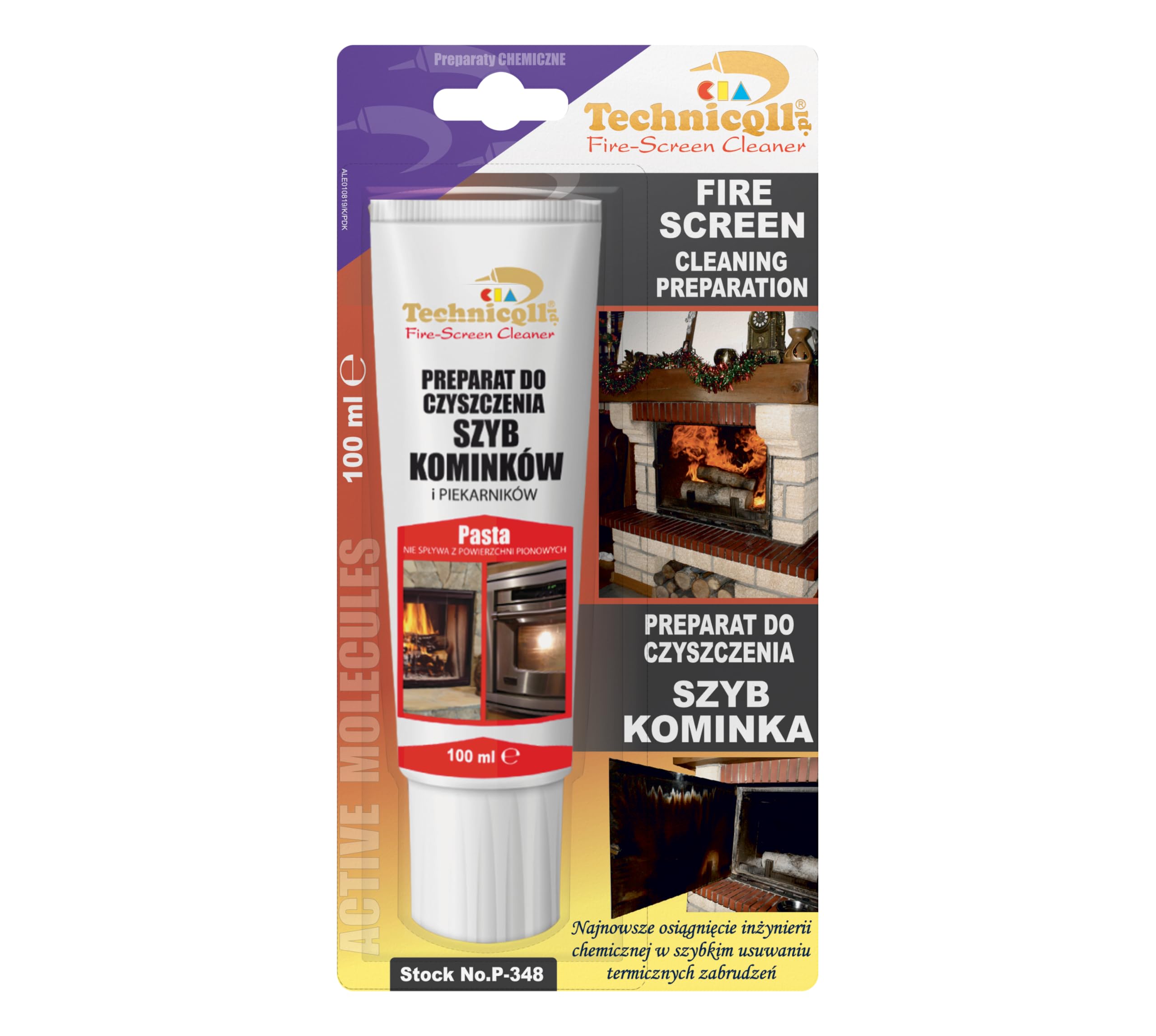 Technicqll Cleaner For Fireplace Stove Glass Fire Screen Oven 100Ml