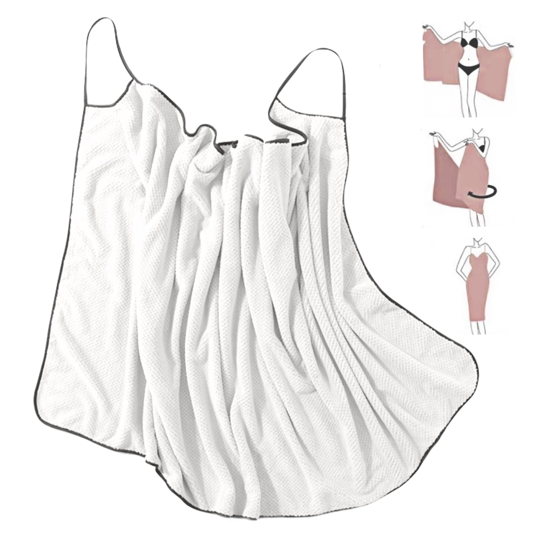 Serviette enveloppante douce et absorbante pour douche et spa