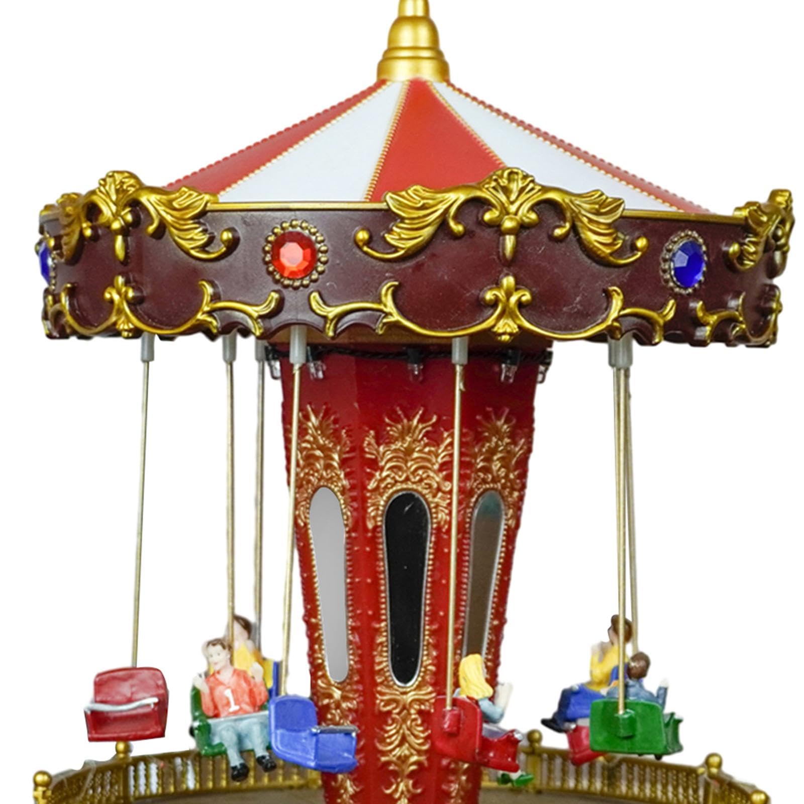 Carrusel Navideño LED con Caja de Música Y Luces, Musical