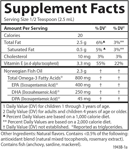 Miniatura 3 de Carlson El aceite de pescado The Very Finest para niños, 800 mg de omega-3, sabor Just Peachie, 6.8 fl oz - Aceite de pescado noruego líquido,